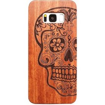 Day Of The Dead Sugar Skull Design Wood Case For Samsung S8 Plus - £4.68 GBP