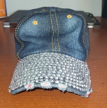 Jeweled Hat Cap Strap Back Women&#39;s Adjustable Denim Blue Adjustable Strap. - €13,02 EUR