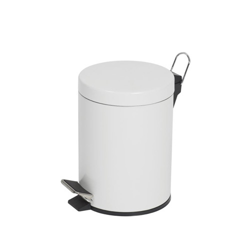 Compass Powder Coated Pedal Bin 5L - White - $53.00