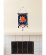 Tibetan Buddhist Golden Wheel Wall Hanging Tassels Tapestry, 25&quot;X16&quot; Blu... - $24.00