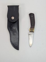 Homemade Fixed Blade Knife With Sheath 7.5 Inch Wood And Brass Handle - $13.50