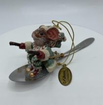 Katherine’s Collection Christmas Ornament Mouse Skiing on Spoon Rare Mice Statue - £22.84 GBP
