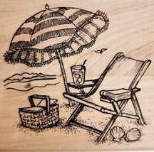 Inkadinkado Rubber Stamp Beach Scene Bouji Lyn Bouguereau Nautical Crafts E15 - £15.02 GBP