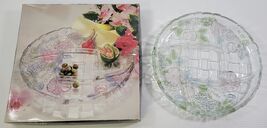 *Z) Vintage Contemporary Glass Napoli Pastel Flower 5-Compartment Platte... - $24.74