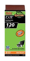Gator 3" x 18" Red Resin Aluminum Oxide Sanding Belts, 120 Grit, 5 Pack - $20.57