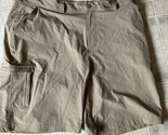 UNDER ARMOUR Mens Sz 42  Tan Shorts Flat Front Nylon 9.5&quot; Ins 205381 - $21.28