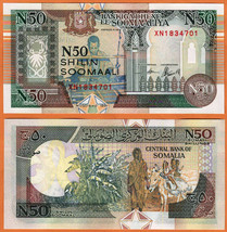 SOMALIA (2000) UNC 50 New Somali Shillings Banknote Money Bill R-2(3) Pr... - $1.00