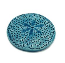 1Pc 4.3 in Handmade Ceramic Textured Blue Office Desk Coaster Tile For Him - £22.38 GBP