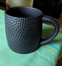2014 STARBUCKS Coffee Tea Matte Black Dimpled Texture Mug 14oz - $19.34