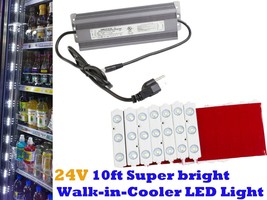 Brightest 10ft commercial walk in cooler LED light + 24V heavy duty power supply - £28.93 GBP
