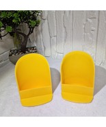Vintage Tupperware Rocker Scoops – Set of 2 – Yellow – Flour / Sugar Can... - $52.36 CAD