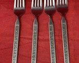 1950s Maria Grande MCM Vintage Dinner Fork Floral Stainless Steel Flatwa... - £13.53 GBP