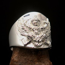 Nicely crafted Men&#39;s ancient Garuda Coat of Arms Ring - shiny Sterling Silver - $66.00