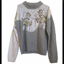 Vintage A’Milano sweater with appliqué leaves made in Taiwan - £35.54 GBP