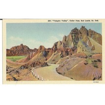 Vampire Valley Cedar Pass Postcard Bad Lands South Dakota Unposted Linen - $4.94
