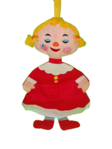 Mid Century Kitchen Caddy Doll Wall Hanger Two Faced Blonde Girl Kitsch Mod - $29.48