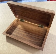 Handmade Solid Walnut Carved Wood Block Box  - £14.38 GBP