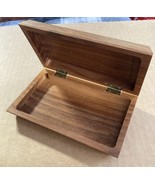 Handmade Solid Walnut Carved Wood Block Box  - £14.26 GBP