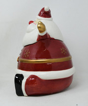 Cute Fat Santa St Nick Cookie Jar Christmas Holiday Biscuit Container - £15.68 GBP