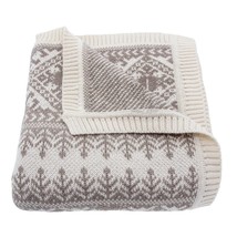 Cozy Taupe Forest Knit Blanket for Cabin Decor - $258.85