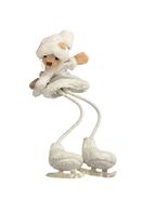 Bukowski Design Of Sweden Plush Ice-Skating Bear Ornament Bookmarker - $13.45 CAD