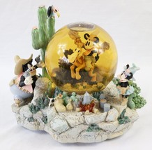 VINTAGE Disney Mickey Mouse Home on the Range Snowglobe Music Box WORKS - £194.68 GBP
