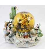 VINTAGE Disney Mickey Mouse Home on the Range Snowglobe Music Box WORKS - £195.55 GBP