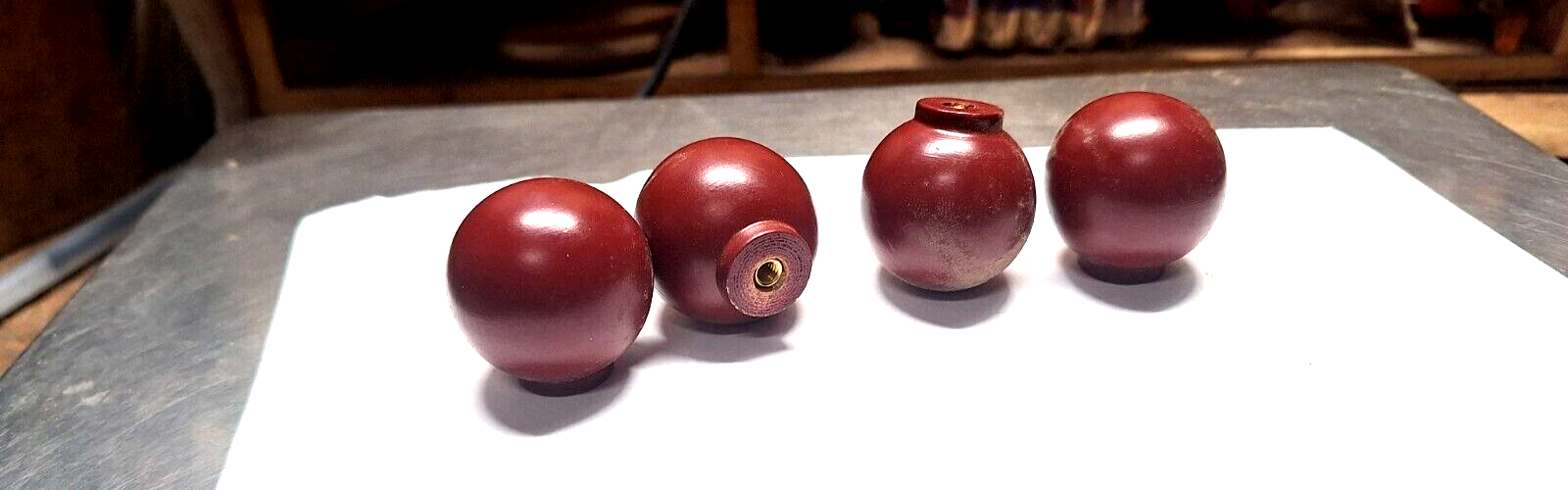 50 PIECES NEW FINISHED MAPLE 1&quot; ROUND WOOD CABINET KNOBS / PULLS CHILI P... - $22.72