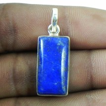 925 Sterling Silver Lapis Lazuli Handmade Necklace 18&quot; Chain Festive Gift PS1323 - £25.76 GBP