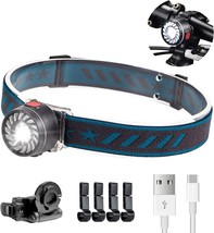 LED Rechargeable White Red Bike Light Headlamp, 1oz 7 Modes Bike Light Taillight - £14.91 GBP