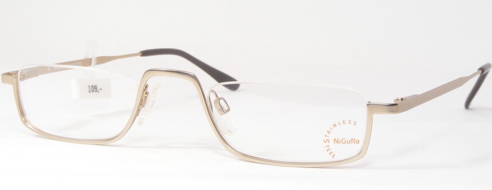 Lunettes Vintage NiGuRa N 5090 A Or Pâle UNIQUE RARE Monture 47-23-145 - $68.37