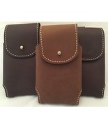 GENUINE AMISH HANDMADE LEATHER Phone Holster Case with Card Wallet Stud ... - €125,43 EUR