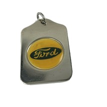 Vintage Ford Keychain Yellow Green Silver Tone B-E Industries USA - $20.53