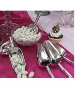 6 Silver Plastic 6&quot; Candy Scoops Wedding Bridal Dessert Party Table Deco... - $201.67 MXN