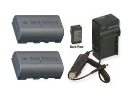 TWO 2 Batteries + Charger for JVC GZ-MS120RUS GZ-MS120S GZ-MS120SE GZ-MS... - £28.29 GBP