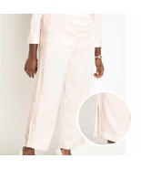 Eloquii Lace Detail Satin Wide Leg Pants Rosewater Pink Plus Size 22 NEW - $1,444.01 MXN