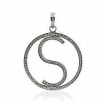 Pflastern Diamant Initialen Anhänger 925 Silber Alphabet Jahrestag Geschenk - $91.61