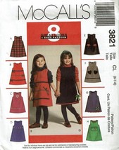 McCalls Sewing Pattern 3821 Jumper Dress School Uniform Girls Size 6-8 - $8.96