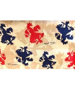 Vintage Tommy Hilfiger Lion Logo Print Mens Hawaiian Shirt Beige Tan Vac... - £19.71 GBP