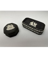 4 Tray&#39;s &amp; Trinket Box  Wedgewood Black Jasperware White on Black Neocla... - $92.18 CAD