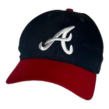 Vintage A Logo Atlanta Braves Baseball Red Blue Hat Cap Snap Back MLB XS Fitted - £14.93 GBP