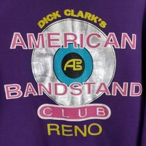 Vtg American Bandstand Club Sweatshirt Sz L Rock n Roll Reno Purple Silver - £25.43 GBP