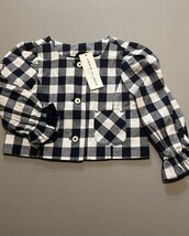 2T Janie and Jack Girl Gingham Cropped Jacket Merchant Marine BNWTS $69 - $29.99