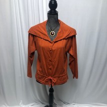 Michael Carrie Shirt Womens Medium Rust Orange Button Up Collar Top - £12.50 GBP
