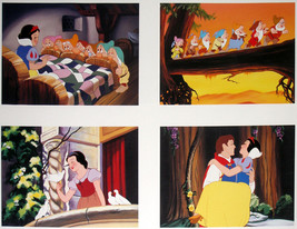 Disney Snow White & The Seven Dwarfs Commemorative Set Of 4 Lithograph Portfolio - $23.75