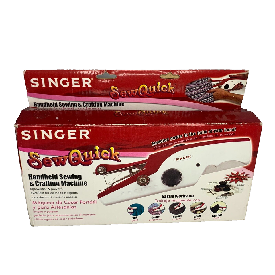 Singer Stitch Sew Quick Hand Held Sewing Machine Crafting Material Parts Repair - $23.32
