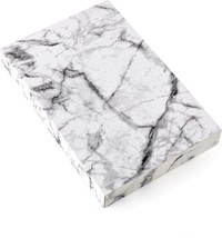 Lined Journal Notebook, A6 (6.2&quot; x 4.1&quot;) 80 GSM Premium Thick Paper WHITE MARBLE - £12.44 GBP