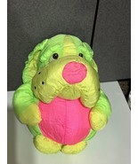 Vtg Prestige Plush Stuffed Animal Lovey Dog RARE Green yellow pink soft ... - £25.44 GBP
