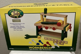 Vintage 90&#39;s John Deere Kids Tool Wood Workbench Play Set Kit 5277 New Old Stock - £35.92 GBP