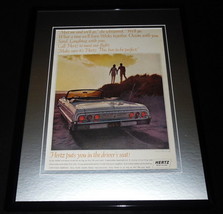 1964 Hertz Rent a Car / Chevrolet 11x14 Framed ORIGINAL Vintage Advertisement - £35.22 GBP